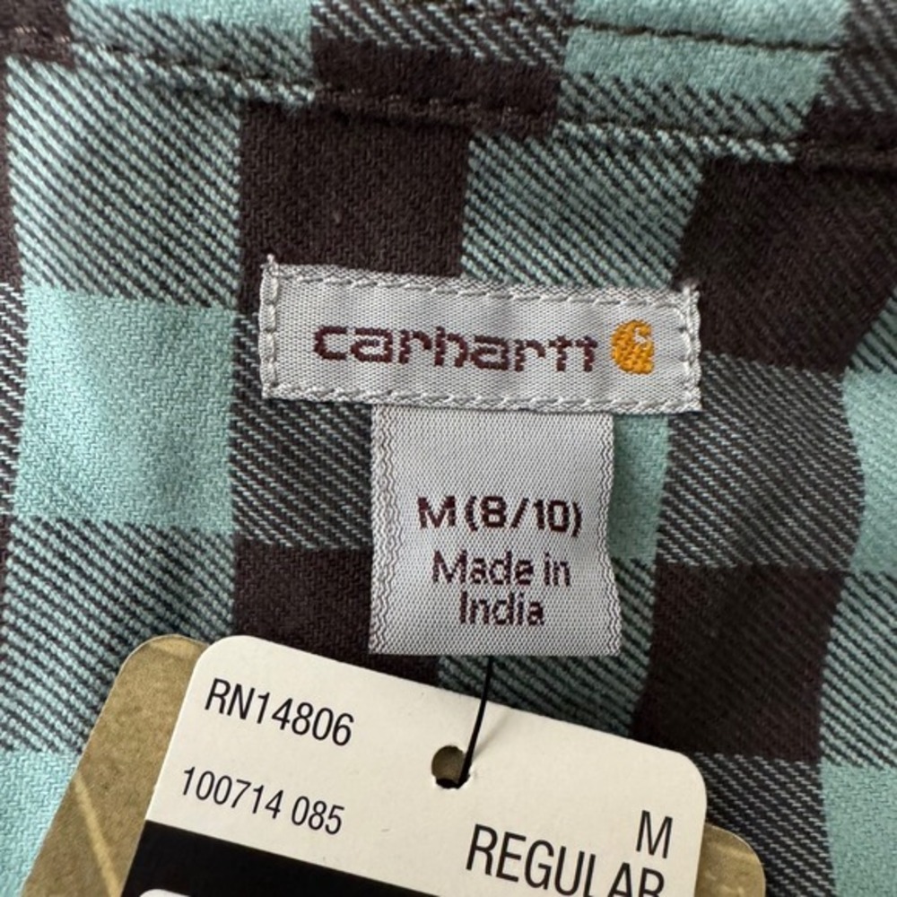 Carhartt Hamilton Rugged Flex Long Sleeve Button Up Plaid Shirt Size M NWT - Picture 7 of 9
